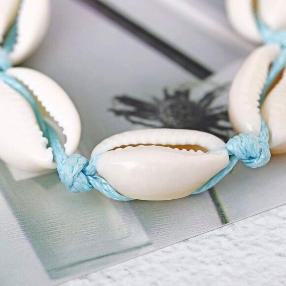 Boho Turtle Layered Shell Anklet Set Silver Ankle Bracelets Beaded Foot Chain Be - Picture 5 of 9